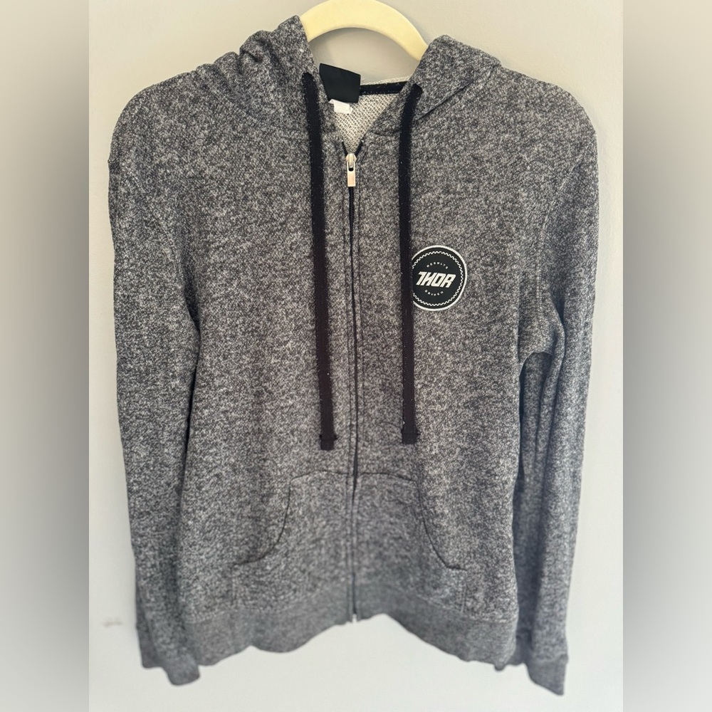 Thor Heathered Gray Zip-Up hoodie